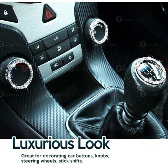 NEW Set of 2 Rhinestone Start Engine Ignition Button Ring - Picture 5 of 6